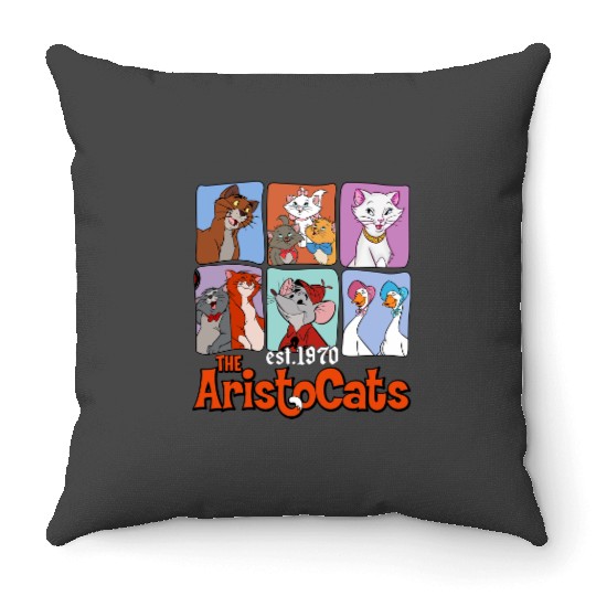 Disney The Aristocats Characters Group 1970 Throw Pillows, Disney The Aristocats Throw Pillows