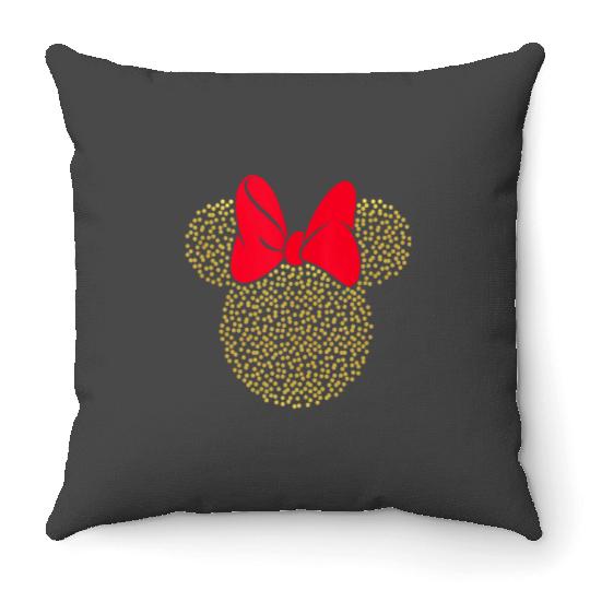 Disney Minnie Mouse Dotted Gold Icon Tank Top Throw Pillows
