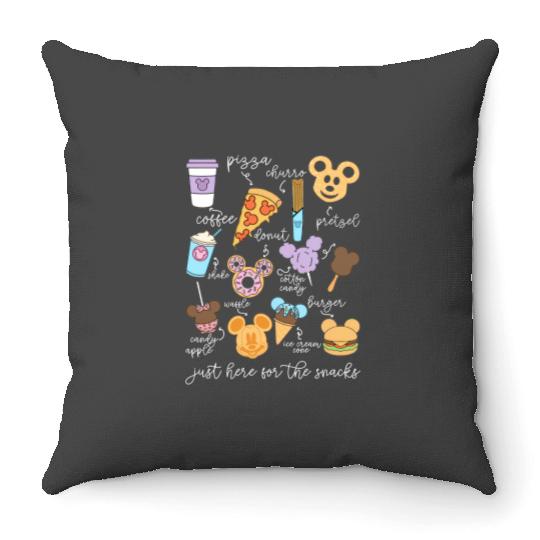 Disney Snacks Throw Pillows, Disney Family Throw Pillows, Disney Trip Throw Pillows
