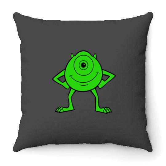Disney Pixarss Monsters Inc. Mike Wazowski Cyclops Retro Throw Pillows