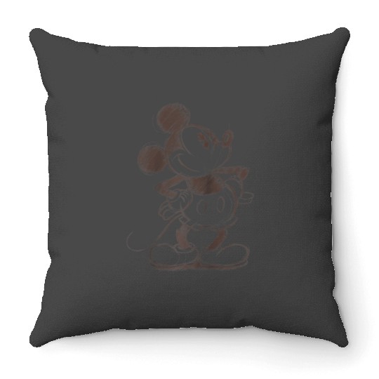 Disney Mickey And Friends Mickey Mouse Sketch Portrait Raglan Baseball Tee Throw Pillows