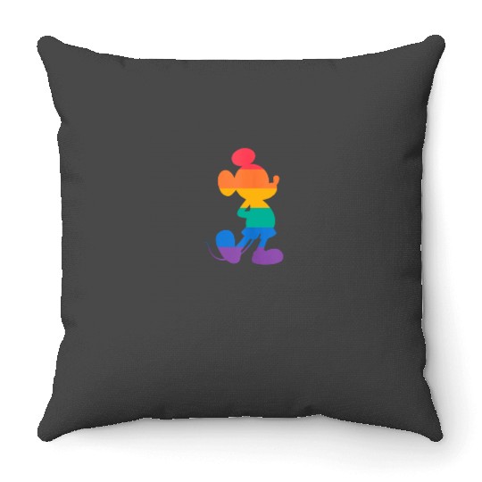 Disney Mickey Mouse Pride Classic Pose Rainbow Icon Fill Throw Pillows