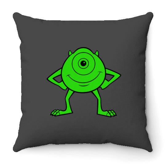 Disney Pixarss Monsters Inc. Mike Wazowski Cyclops Retro Throw Pillows