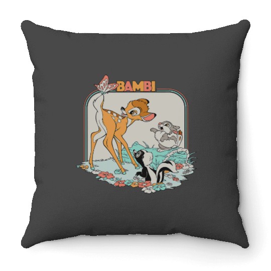 Disney Bambi Movie Retro Throw Pillows