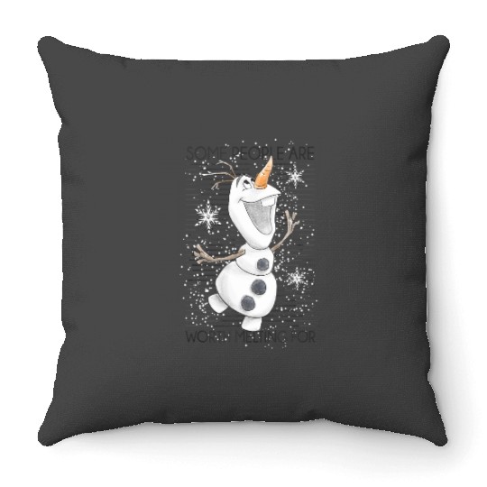 disney frozenss Olaf Some People Are Worth Melting For Tank Top Throw Pillows