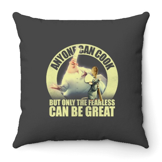Disney Pixarss Ratatouille Anyone Can Cook Vintagess Badge Throw Pillows