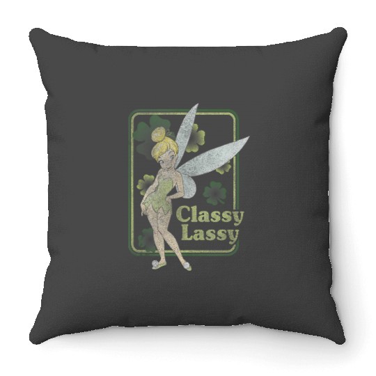 Disney Peter Pan Tinker Bell St. Patricks Day Classy Lassy Tank Top Throw Pillows