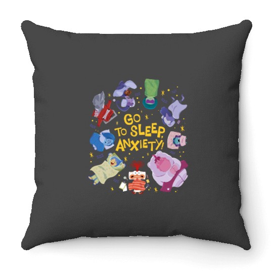 Disney Inside Out 2 Go to Sleep Anxiety Throw Pillows, The Emotional Adventure