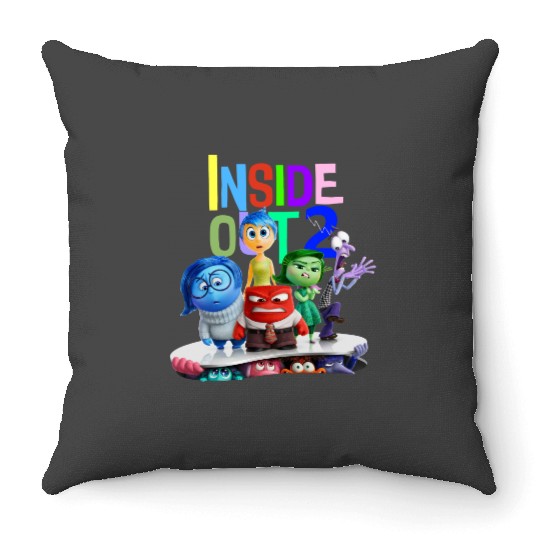 Disney Inside Out 2 Throw Pillows, Inside Out Characters Throw Pillows, Inside Out 2024 Movie Throw Pillows