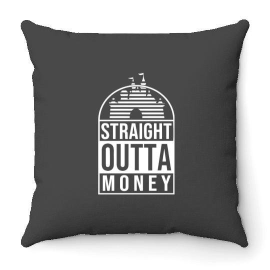 Straight Outta Money Throw Pillows, Funny Dad Throw Pillows, Disney Dad Throw Pillows, Gifts for Dad, Funny Disney World Throw Pillows