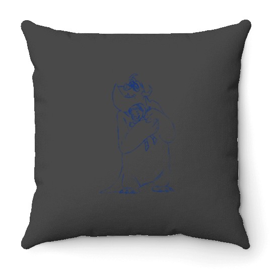 Disney Pixarss Monsters Inc. Mike Boo Hug Fine Art Sketch Throw Pillows