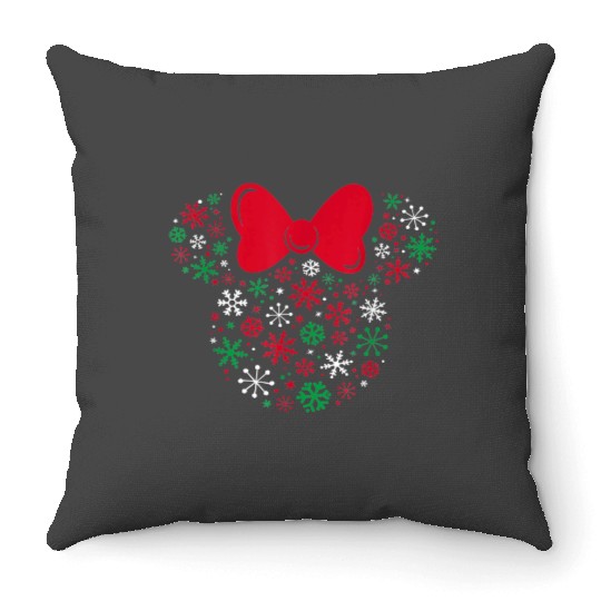 Discover Disney Minnie Holiday Snowflakes Throw Pillows