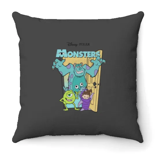 Disney Pixarss Monsters Inc. Mike Sully Boo Group Sweatshirt Throw Pillows