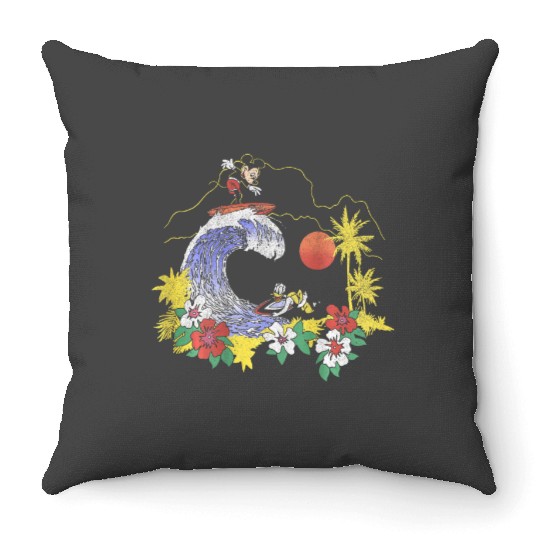 Disney Mickey Friends Mickey Mouse Surfing Outline Throw Pillows