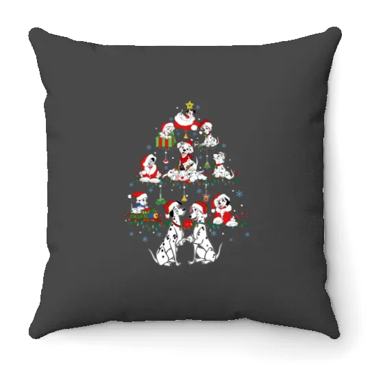 Disney 101 Dalmatians Christmas Tree and Lights Throw Pillows