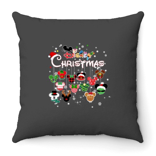 Disney Christmas Mickey ball Throw Pillows, Mickey's very merry Christmas party 2023 Throw Pillows, Magic Kingdom Christmas Throw Pillows