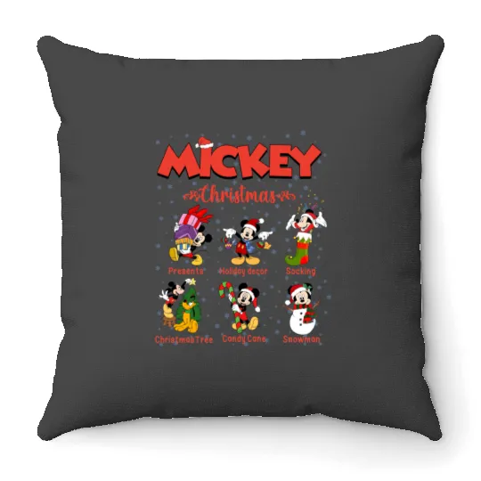 Mickey Christmas Throw Pillows, Christmas Throw Pillows, Raglan Throw Pillows, Disney Christmas Throw Pillows