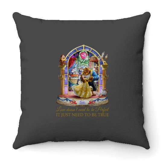 Disney Beauty and The Beast Stained Glass Rose Throw Pillows, Disney Belle and The Beast Throw Pillows