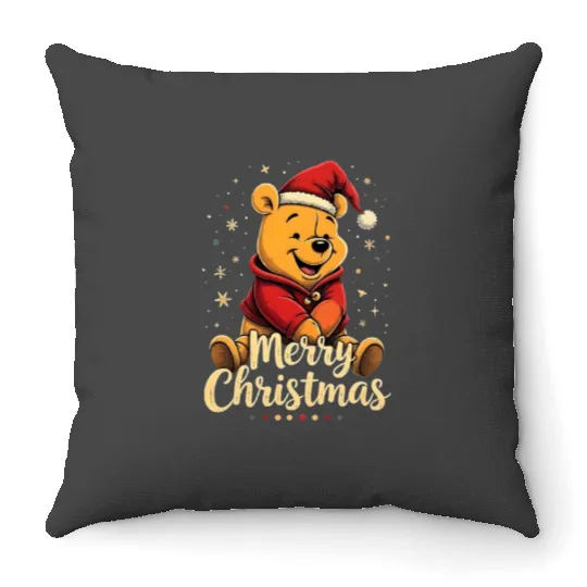 Winnie the pooh , Disney Christmas Winnie The Pooh , Winnie The Pooh Family , Merry Xmas Throw Pillows