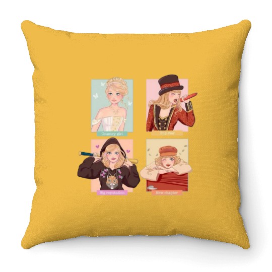 Princess Eras Tour Throw Pillows