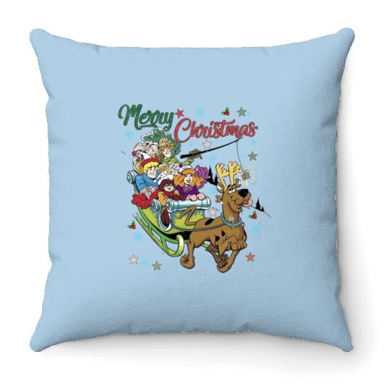 Christmas Scooby Doo Unisex Throw Pillows, Disney Scooby Doo Xmas Throw Pillows