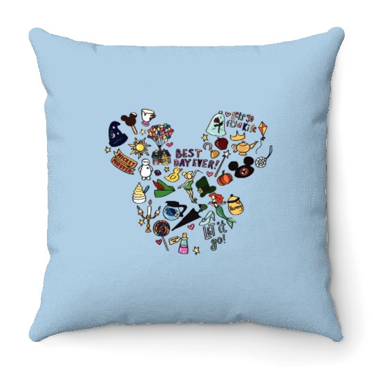 Best Day Ever Throw Pillows, Disney Throw Pillows, Disneyland Trip Throw Pillows