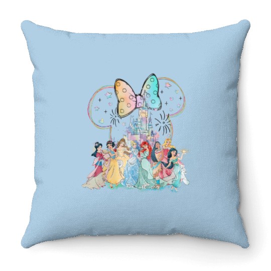 Disney Princess Tank, Vintage Princess Watercolor Tank Throw Pillows