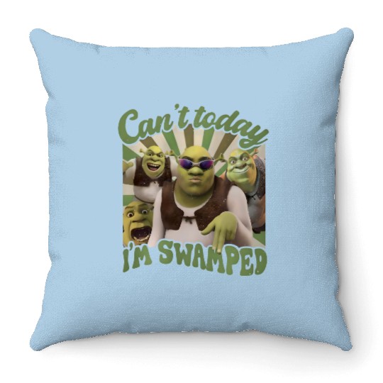 Shrek Throw Pillows, Can't Today I'm Swamped Vintage Throw Pillows, Disney Fiona Princess Throw Pillows