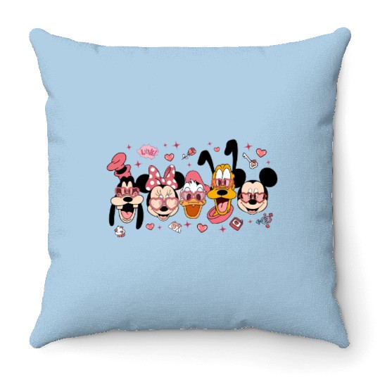Disney Mickey and Friends Valentine Throw Pillows