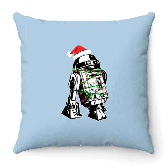 R2D2 Star Wars Christmas Lights Holiday Throw Pillows Disney Galaxy's Edge