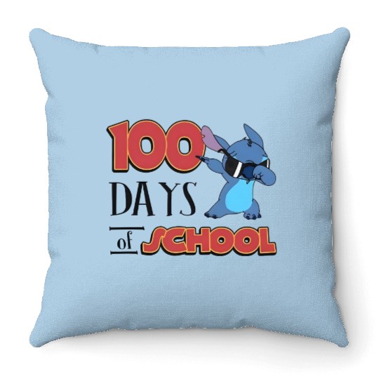 Disney Stitch 100 Days Of School Throw Pillows, 100th Day Of School Throw Pillows