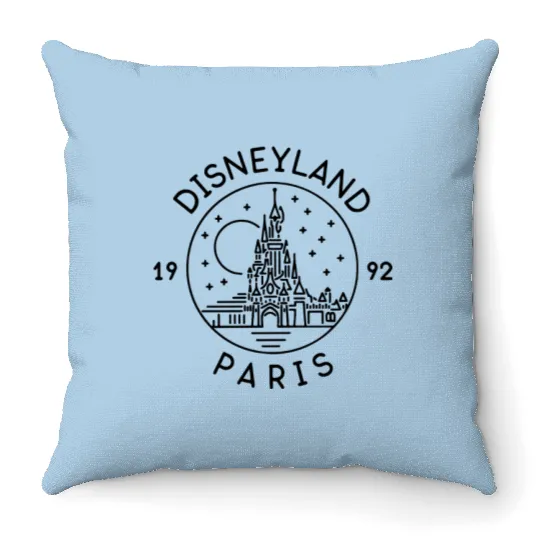 Disneyland Paris 1992 Vintage Throw Pillows, Disneyland Vacation Throw Pillows