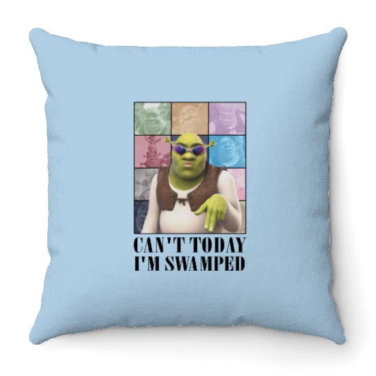 Can't Today I'm Swamped Eras Tour Throw Pillows, Shrek Throw Pillows, Disney Fiona Princess Throw Pillows