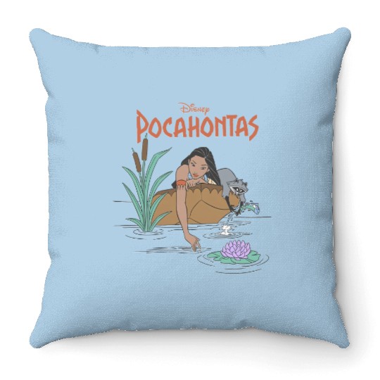 Disney Pocahontas Meeko Afternoon Dreaming Throw Pillows, Princess Pocahontas Throw Pillows