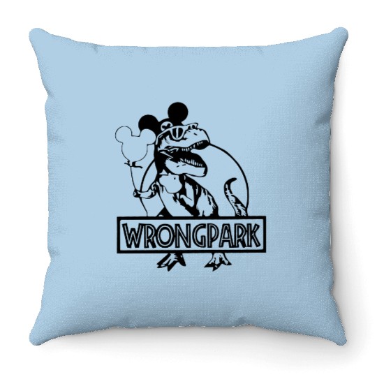 Jurassic Park Wrong Park Throw Pillows- Universal Studios Throw Pillows- Disney Throw Pillows- Custom Design Colors Available