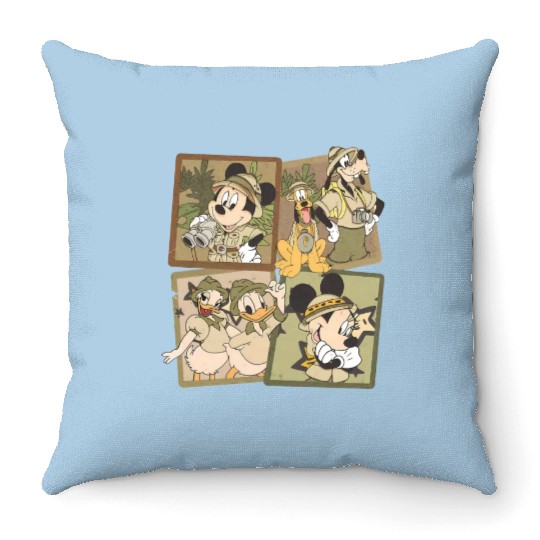 Disney Animal Kingdom Throw Pillows, Vintage Animal Kingdom Throw Pillows, Mickey Safari Throw Pillows,