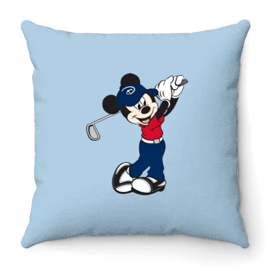 Mickey Golf Throw Pillows, Throw Pillows, Throw Pillows, Disney Unisex Throw Pillows