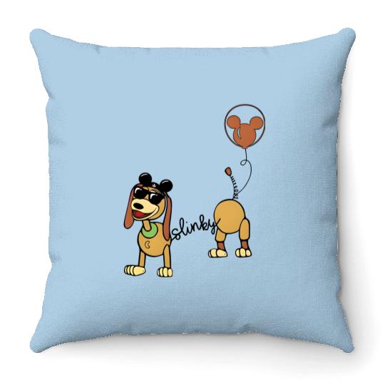 Slinky Dog Throw Pillows, Slinky T.oy S.tory Throw Pillows, T.oy S.tory Throw Pillows, Disney Balloon Throw Pillows