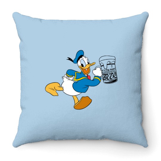 Donald Duck Drink Beer Throw Pillows, Disney Couple Throw Pillows Drinking Around