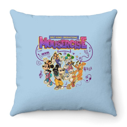 Mousercise Throw Pillows, Vintage Disney Throw Pillows