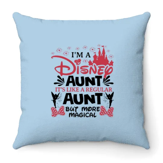 Disney Aunt Throw Pillows, Cute Aunt Throw Pillows, Gift For Auntie, Mother's Day Throw Pillows