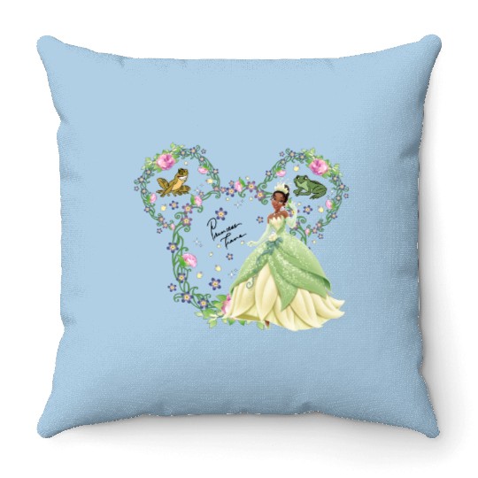Tiana Princess Throw Pillows, Disney Tiana Throw Pillows, Disney Princess Throw Pillows