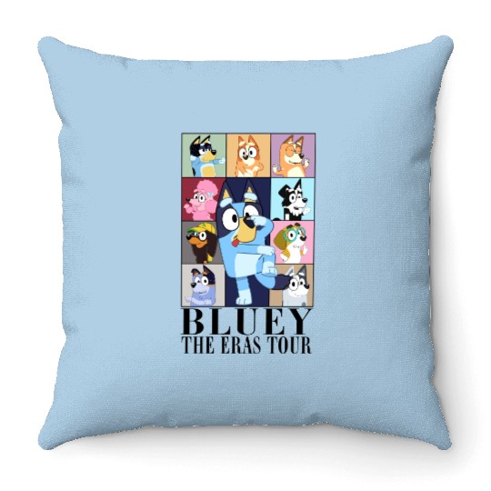 Discover BlueyDad The Eras Tour Throw Pillows, BlueyDad And Friends Throw Pillows, Family Matching