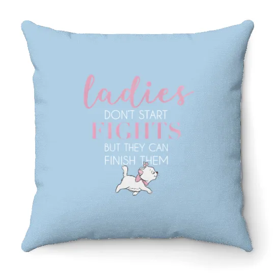 Disney The Aristocats Marie Ladies Don't Start Fights Throw Pillows,Disneyland Epcot Family Matching Throw Pillows