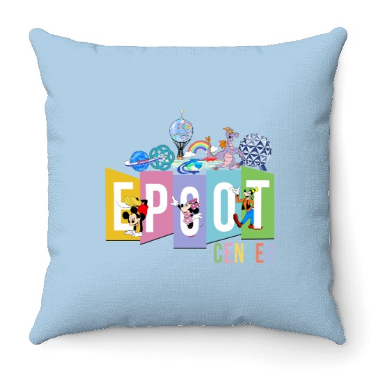 Disney Epcot Throw Pillows, Epcot Center Throw Pillows, Disney Epcot Vintage Throw Pillows
