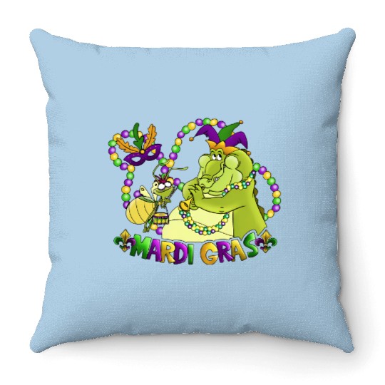 Disney Princess And The Frog Throw Pillows | Louis And Ray Mardi Gras Throw Pillows
