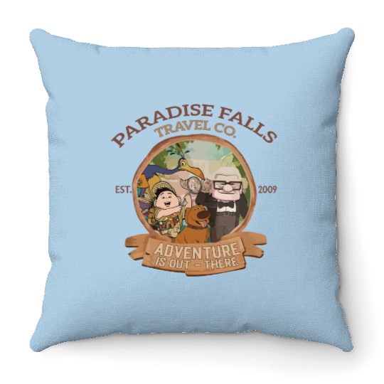 Paradise falls Travel & Co. Throw Pillows, Disney up Throw Pillows, Disney trip Throw Pillows, Disney matching Throw Pillows