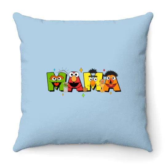 Seesame Street Mama Throw Pillows, Disney Mama Throw Pillows, Gifts for Mom, Mother's Day Gifts