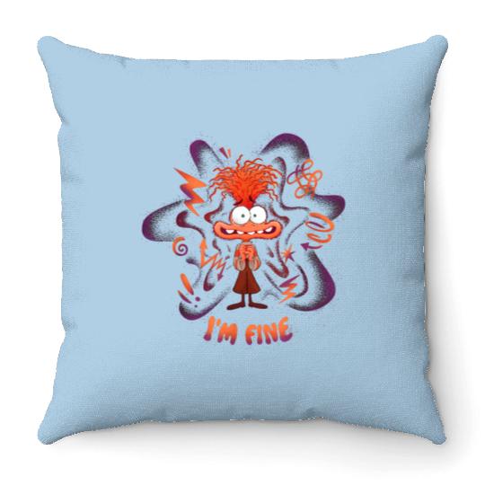 Disney Inside Out 2 Emotions Im Fine Throw Pillows, Disney Inside Out Throw Pillows