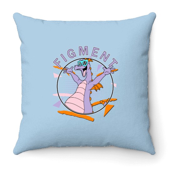 Disney Figment Retro 90's Portrait Throw Pillows,Epcot Figment Throw Pillows